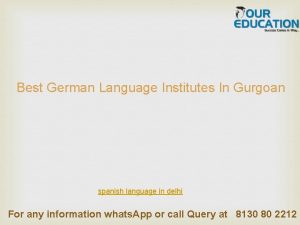 Best German Language Institutes In Gurgoan spanish language