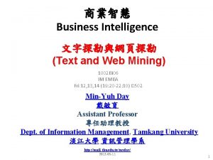 Business Intelligence Text and Web Mining 1002 BI
