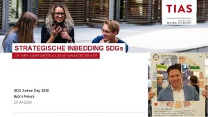 STRATEGISCHE INBEDDING SDGs OP WEG NAAR MEERVOUDIGE WAARDECREATIE