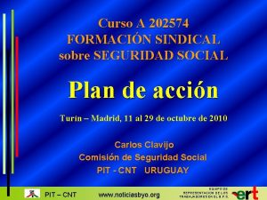 Curso A 202574 FORMACIN SINDICAL sobre SEGURIDAD SOCIAL