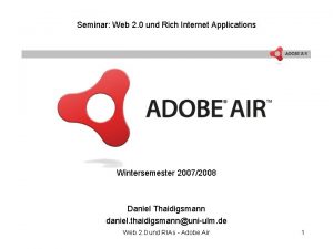 Seminar Web 2 0 und Rich Internet Applications