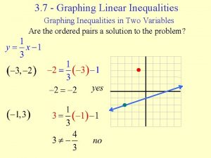 3 7 Graphing Linear Inequalities Graphing Inequalities in