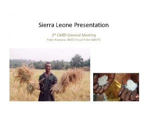 Sierra Leone Presentation 3 rd CARD General Meeting