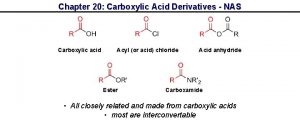 Chapter 20 Carboxylic Acid Derivatives NAS Carboxylic acid