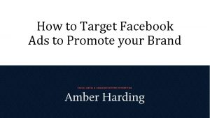 How to Target Facebook Ads to Promote your