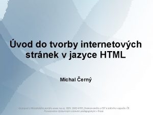 vod do tvorby internetovch strnek v jazyce HTML