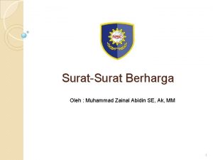 SuratSurat Berharga Oleh Muhammad Zainal Abidin SE Ak