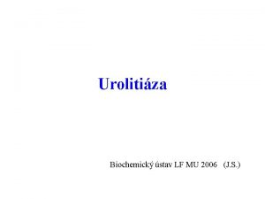 Urolitiza Biochemick stav LF MU 2006 J S