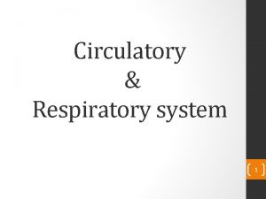 Circulatory Respiratory system 1 Functions of circulatory system