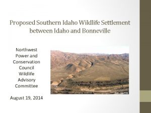 Proposed Southern Idaho Wildlife Settlement between Idaho and