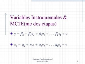 Variables Instrumentales MC 2 Emc dos etapas y