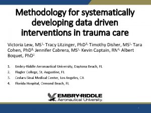 Methodology for systematically developing data driven interventions in