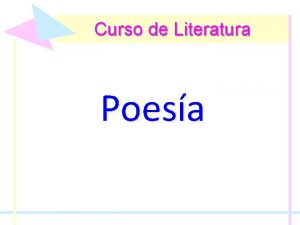 Curso de Literatura Poesa Curso de Literatura Poesa