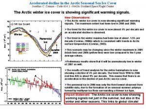 Accelerated decline in the Arctic Seasonal Sea Ice