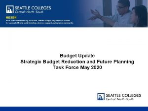 Budget Update Strategic Budget Reduction and Future Planning