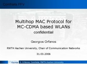 Com Nets FFV Multihop MAC Protocol for MCCDMA