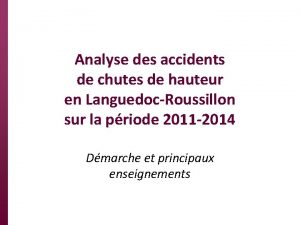 Analyse des accidents de chutes de hauteur en