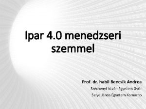 Ipar 4 0 menedzseri szemmel Prof dr habil