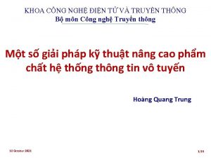 KHOA CNG NGH IN T V TRUYN THNG