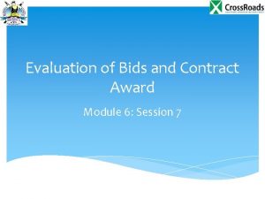 Evaluation of Bids and Contract Award Module 6