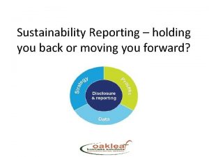 Sustainability Reporting holding you back or moving you