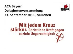 ACA Bayern Delegiertenversammlung 23 September 2011 Mnchen Deutsche