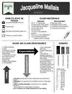 Englis h 2016 2017 CLASS MATERIALS 514 276