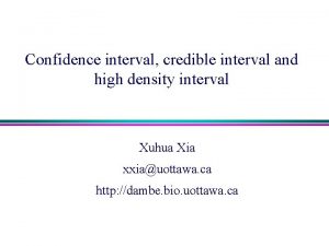Confidence interval credible interval and high density interval
