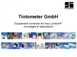 Tintometer Gmb H Equipement danalyse de leau Lovibond