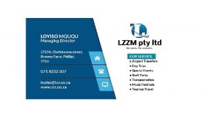 Company profile Background What we do LZZM PTY