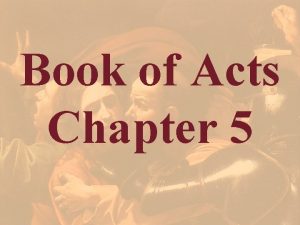 Book of Acts Chapter 5 Barnabas At the