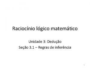 Raciocnio lgico matemtico Unidade 3 Deduo Seo 3