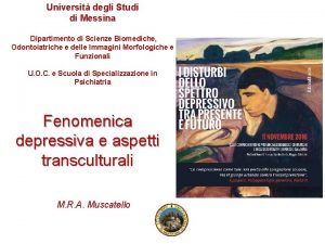 Universit degli Studi di Messina Dipartimento di Scienze