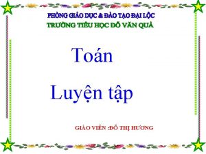 Ton Luyn tp GIO VIN TH HNG Th