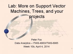 Lab More on Support Vector Machines Trees and