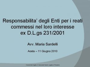 Responsabilita degli Enti per i reati commessi nel