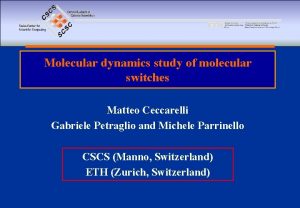 Molecular dynamics study of molecular switches Matteo Ceccarelli