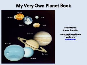 My Very Own Planet Book Lesley Merritt Science