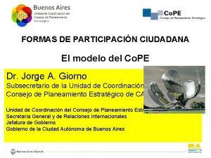 FORMAS DE PARTICIPACIN CIUDADANA El modelo del Co