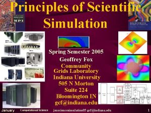 Principles of Scientific Simulation Spring Semester 2005 Geoffrey