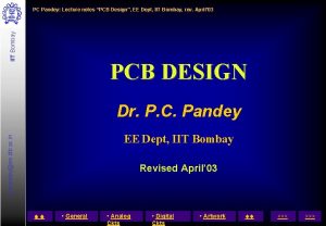 IIT Bombay PC Pandey Lecture notes PCB Design