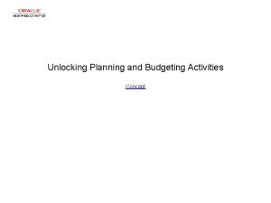 Unlocking Planning and Budgeting Activities Concept Unlocking Planning