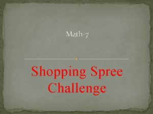 Math7 Shopping Spree Challenge Objectives Figure discounts sale