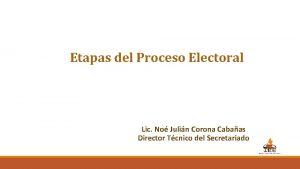 Etapas del Proceso Electoral Lic No Julin Corona