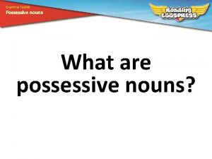 Grammar Toolkit Possessive nouns What are possessive nouns