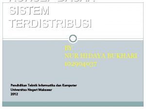 KONSEP DASAR SISTEM TERDISTRIBUSI BY NUR HIDAYA BUKHARI