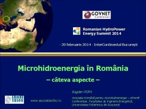 Romanian Hydro Power Energy Summit 2014 20 februarie