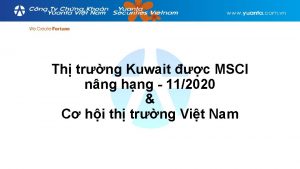 Th trng Kuwait c MSCI nng hng 112020