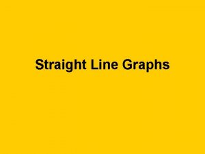 Straight Line Graphs Straight Line Graphs 1 Sections