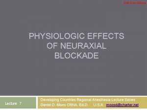 Soli Deo Gloria PHYSIOLOGIC EFFECTS OF NEURAXIAL BLOCKADE